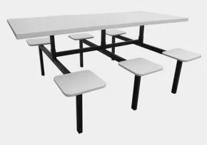Mesa Refeitório com Banco Individual Fixo – MF-02