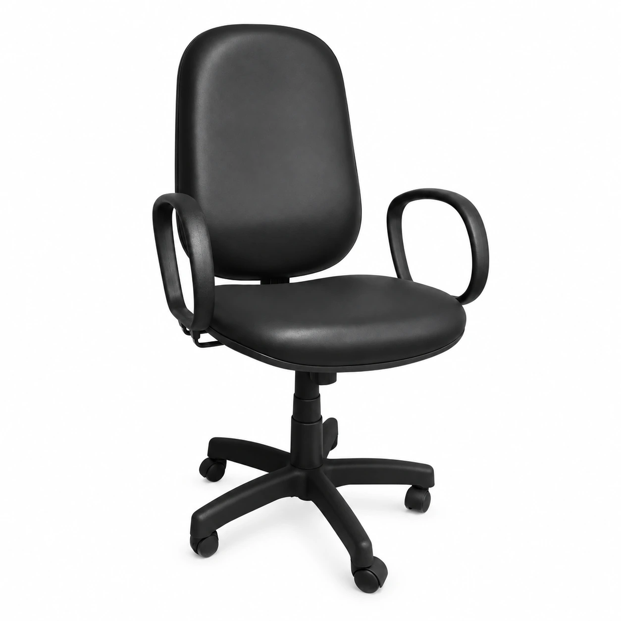 Cadeira Presidente BAIXA LISA ( BRAÇO CORSA ) – COR PRETA – Divulga Móveis – 30101
