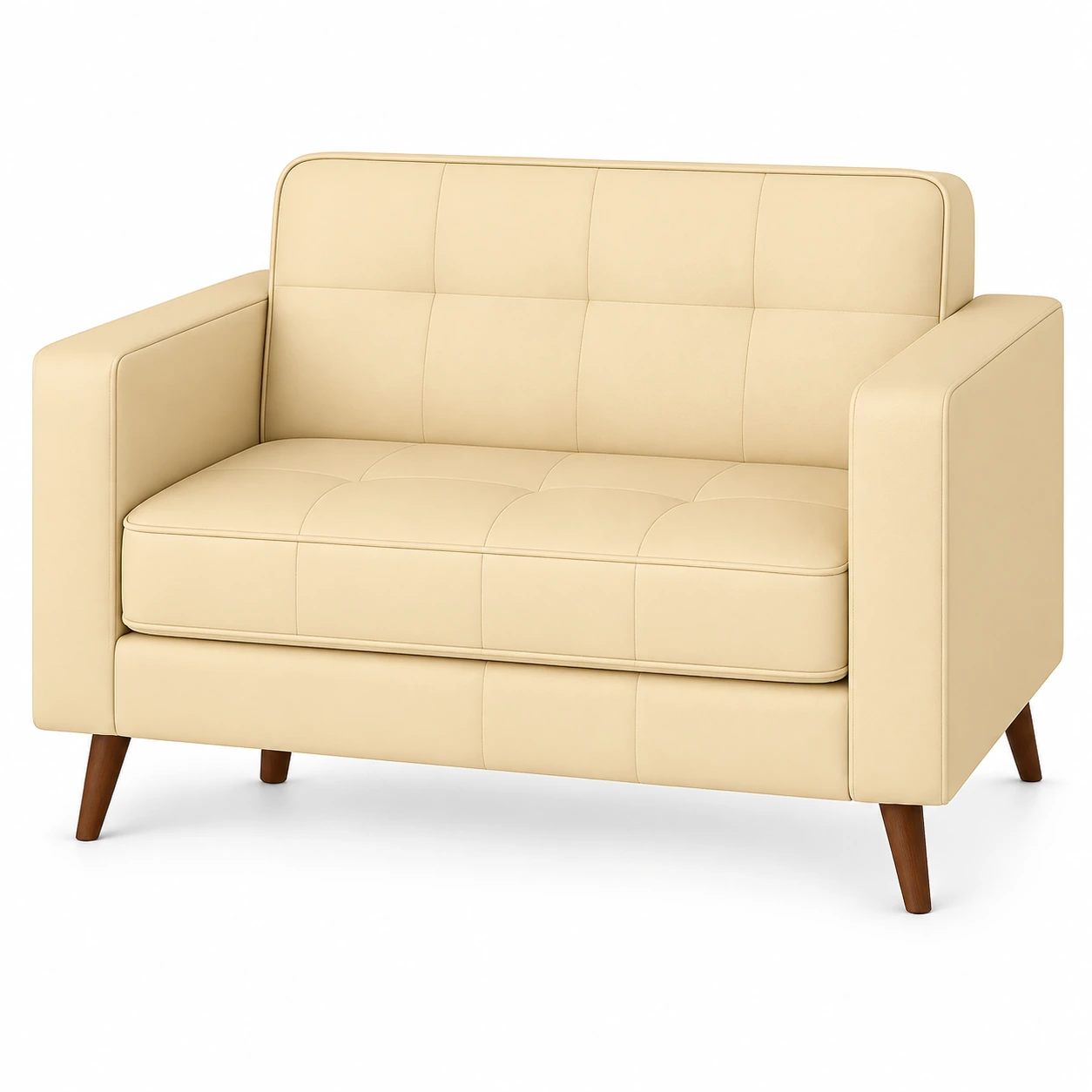 Poltrona para Escritório ROMA 02 Lugar – Corino – Cor AREIA – 60062