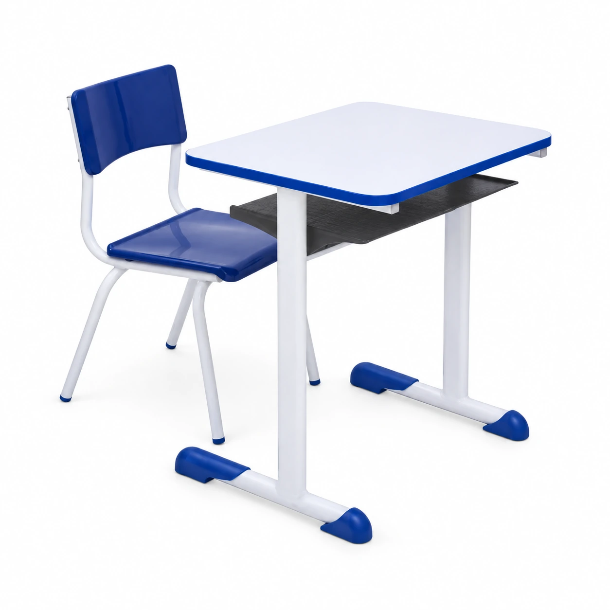 Kit Escolar Individual AZUL – (Mesa e Cadeira) – JUVENIL – MADEIRA –  REALPLAST – 40091