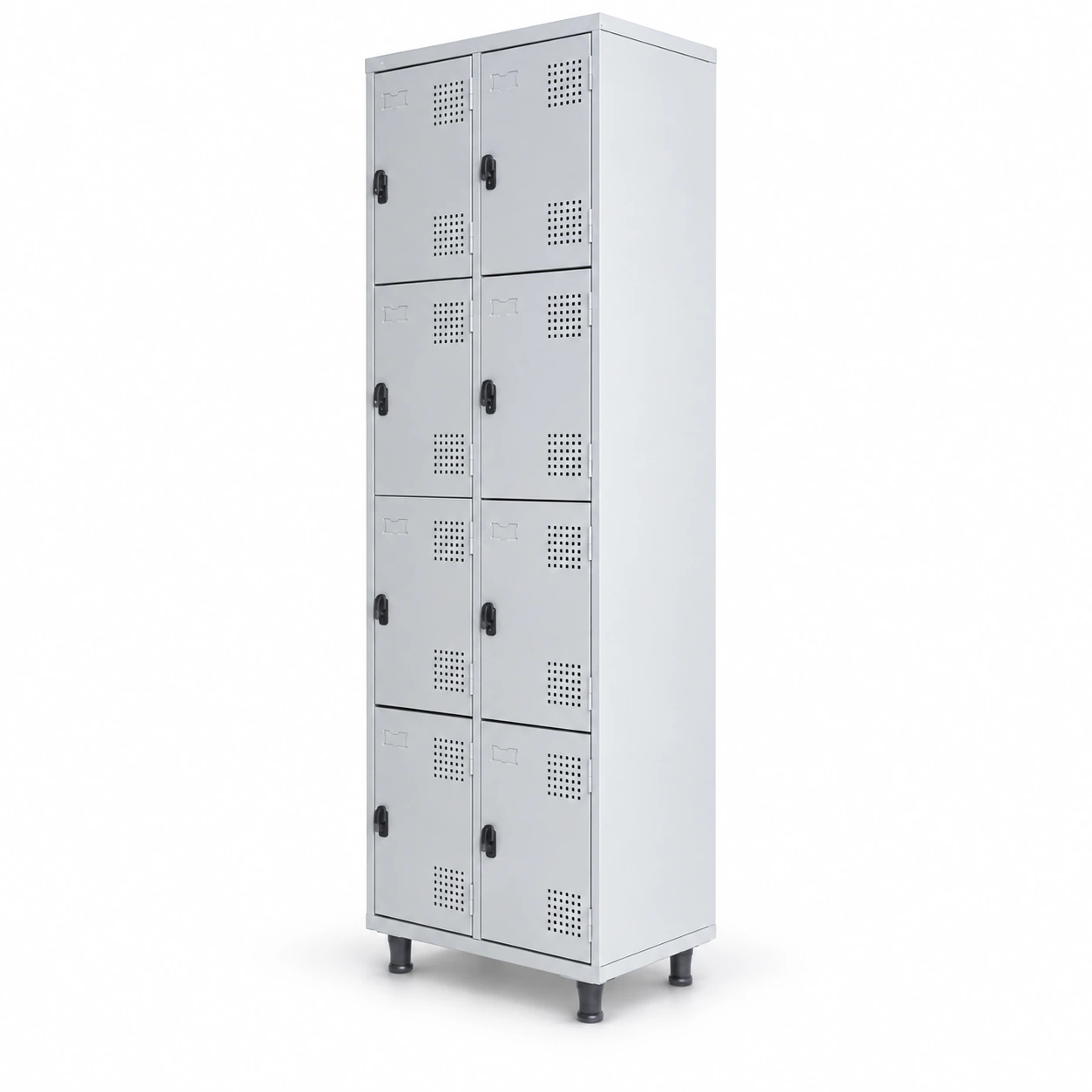 Armário Roupeiro de Aço c/ 08 Portas PEQUENAS – 1,95×0,62×0,40m – SA – CZ/CZ – 14002