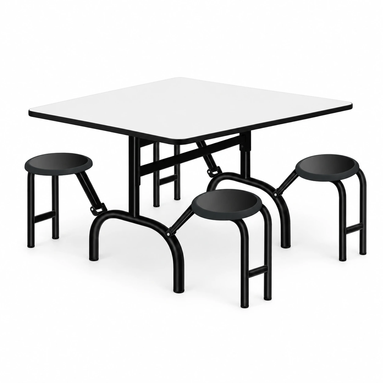 Mesa para Refeitório ESCAMOTEÁVEL 04 Lugares – MDP BRANCO DE 25 MM – PMD – ART VIVA – 50053