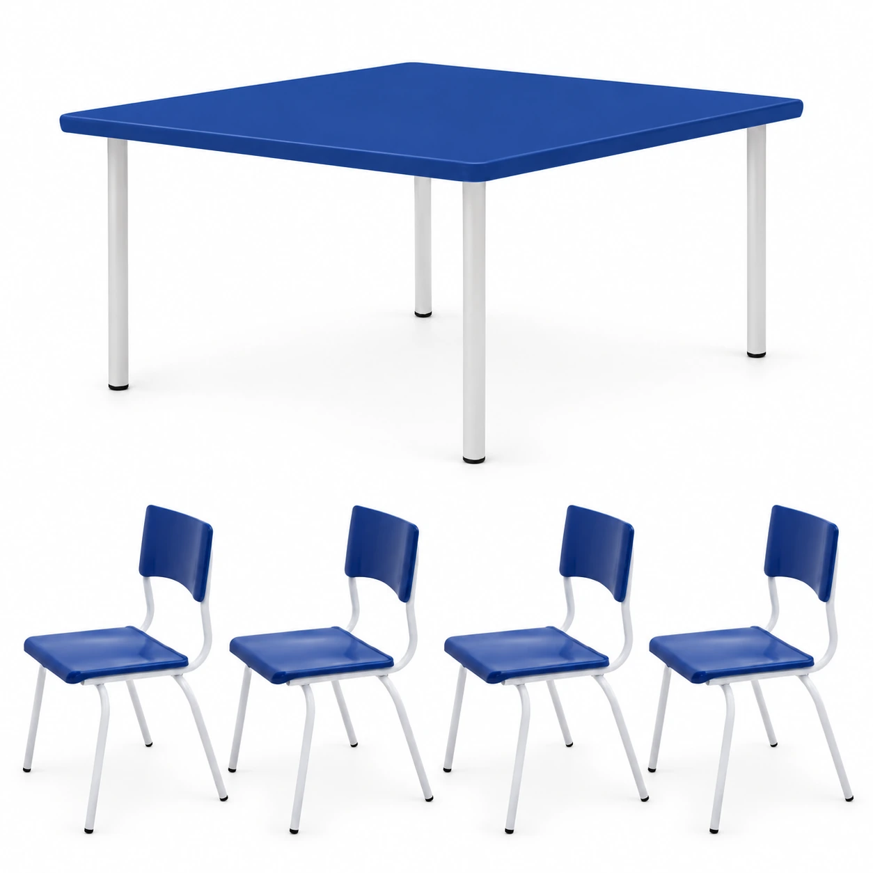 Conjunto Quadrado c 04 Cadeiras – TAMPO PLÁSTICO – 02 a 06 Anos – INFANTIL – MRPLAST – 44000