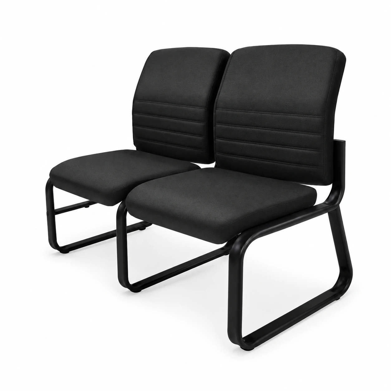 Sofanete para Escritório Estofada com 02 Lugares – LYON – Pés PRETO – 33120