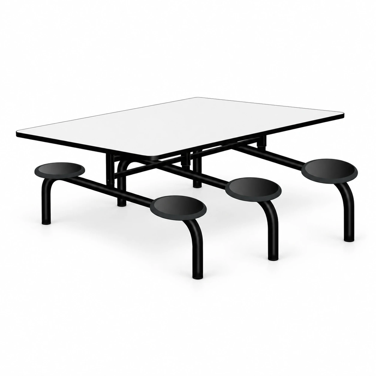 Mesa p Refeitório Fixo 06 Lugares MDP BRANCO DE 25 MM – ART VIVA – 50050