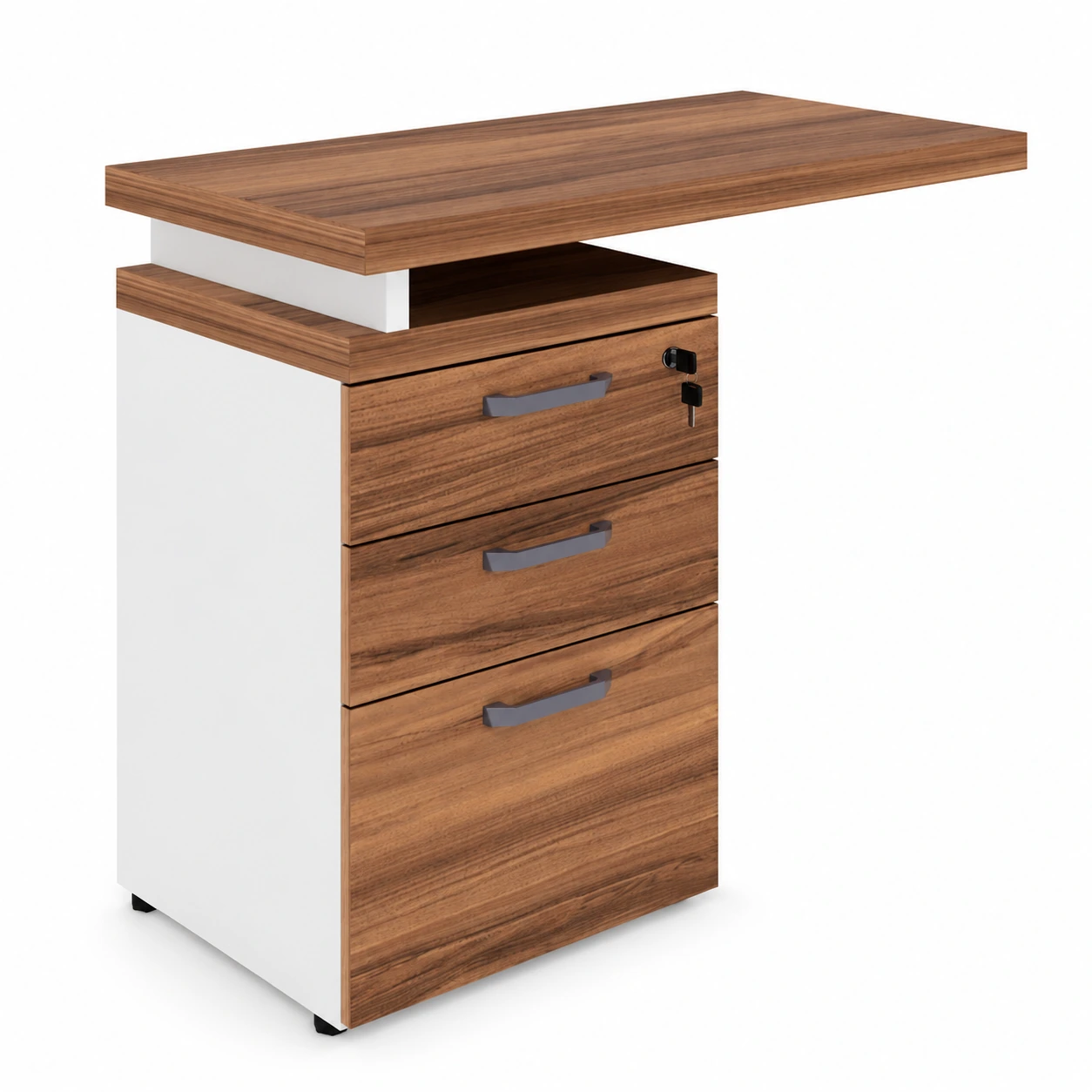 Mesa AUXILIAR SIMPLES C/ ou S/ Gavetas 0,90X0,45m NOGAL SEVILHA  BRANCO – 34308