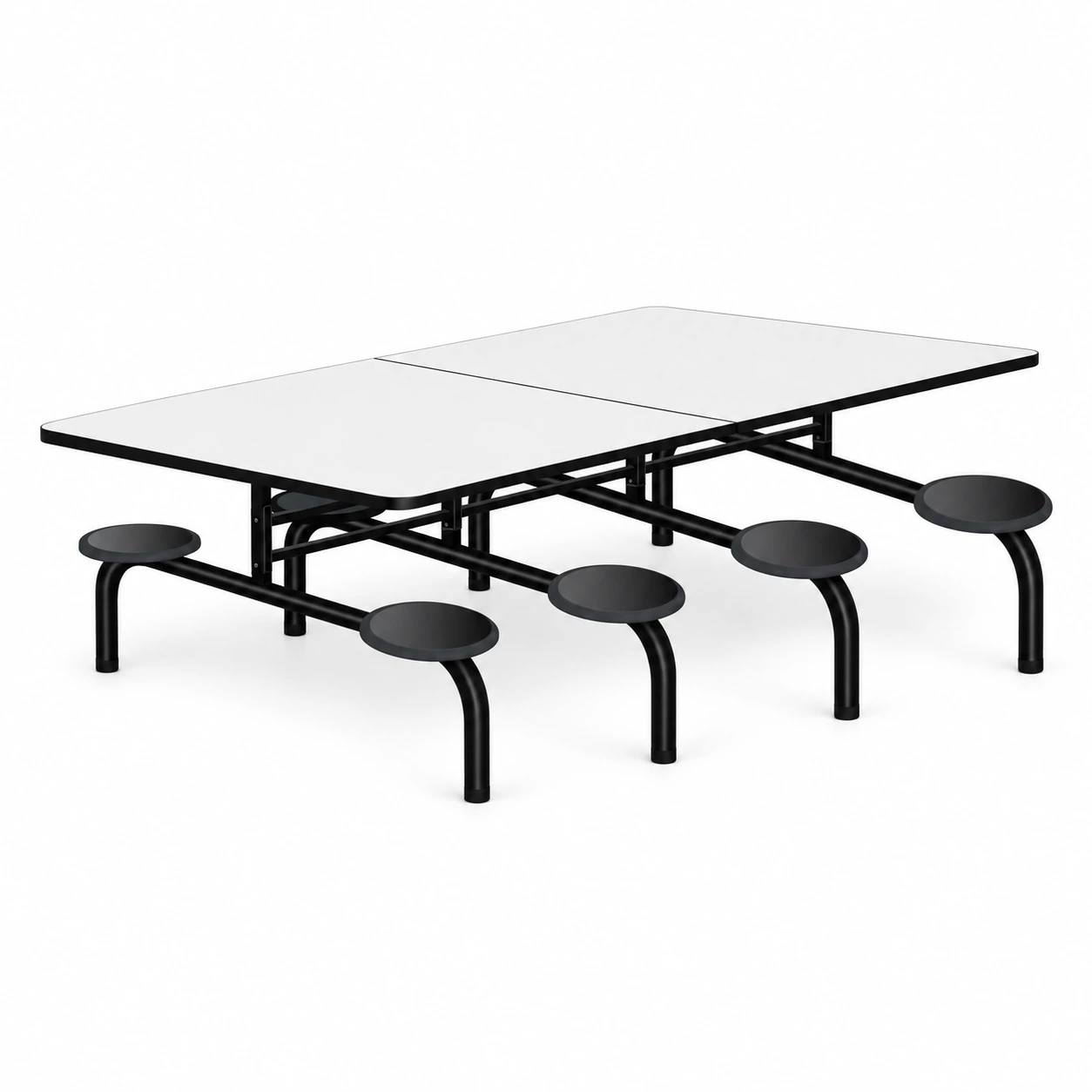 Mesa para Refeitório 8 Lugares MDP Branco de 25 mm – FIXO – ART VIVA – 50045