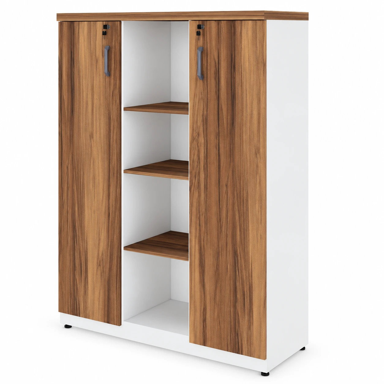 Armário Alto Credenza com Nicho – 1,61×1,20×0,45m – NOGAL SEVILHABRANCO- 34415