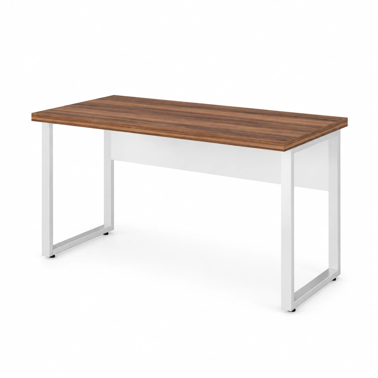 Mesa Escritório PÉ QUADRO 1,20×0,60m -S/ Gavetas – NOGAL SEVILHA / BRANCO 34303