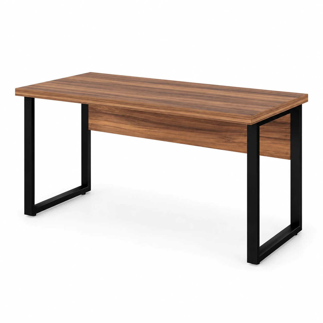 Mesa Escritório PÉ QUADRO 1,50×0,60m -S/ Gavetas – NOGAL SEVILHA/PRETO – 24472