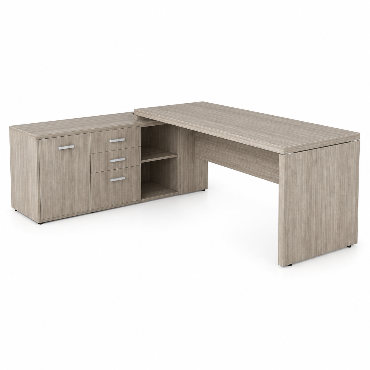 Mesa Diretor c/ Armario – Pé de MADEIRA – 1,50×0,70m- – Malaga / PRETO